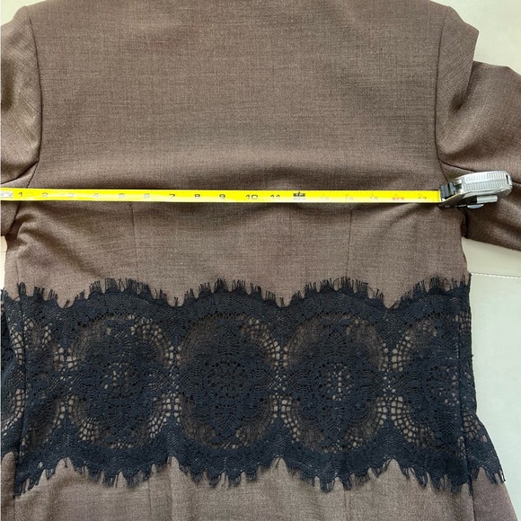 Designer Jacket in Brown & Black Lace Accent L - NWOT - Picture 6 of 11